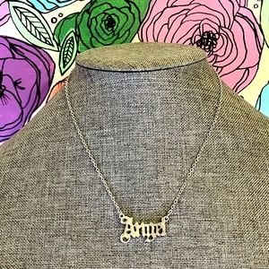 Vintage Y2K Angel Graffiti Style Script Necklace